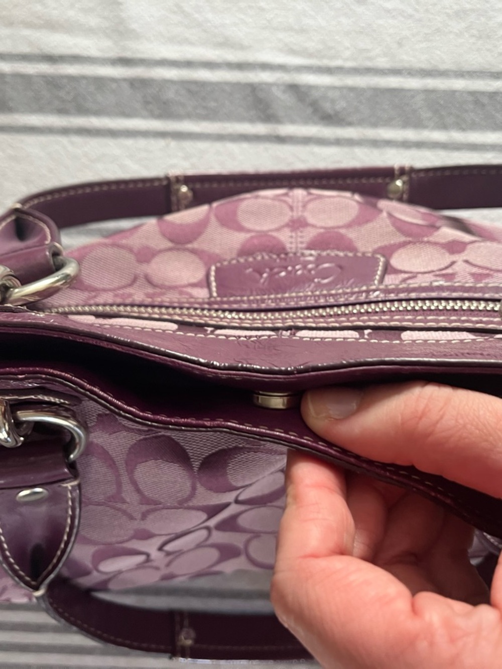 Coach Penelope Signature Shoulder Bag in Purple Plum - Picture 12 of 12
